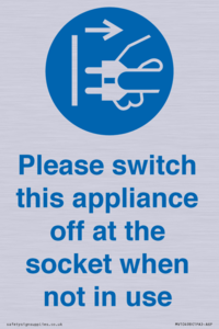 Please switch this appliance off at the socket when not in use